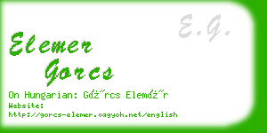 elemer gorcs business card